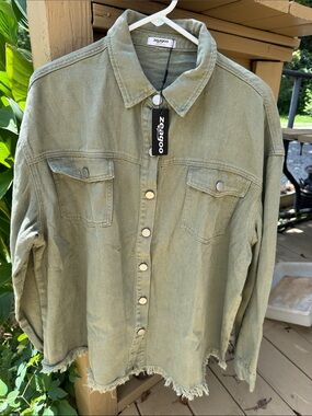 zeagoo Olive Green Shirt Jacket xl NWT